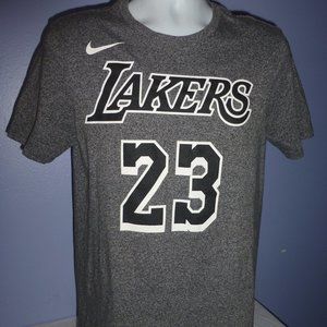 Nike NBA Los Angeles Lakers Lebron James Gray Heather Nike Tee Shirt M